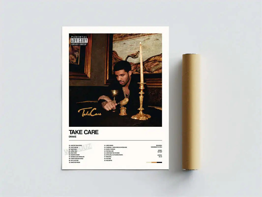 Take Care Drake Album Cover Minimalist Poster – Aesthetic Wall Decor