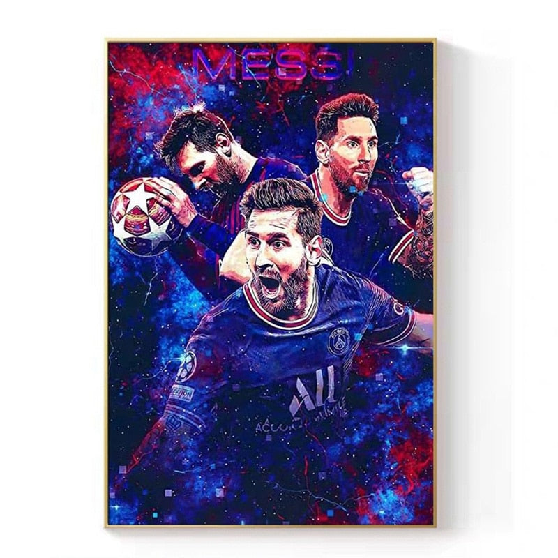 Lionel Messi Abstract Painting Poster