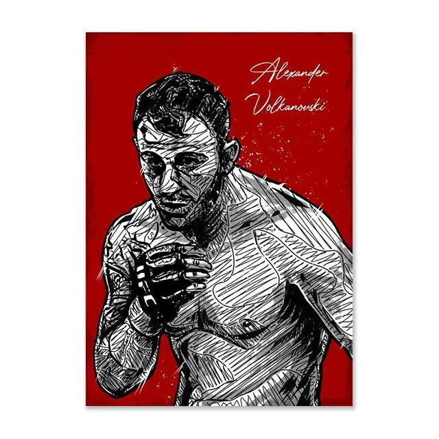 Alexander Volkanovski Red Wall Art UFC Poster