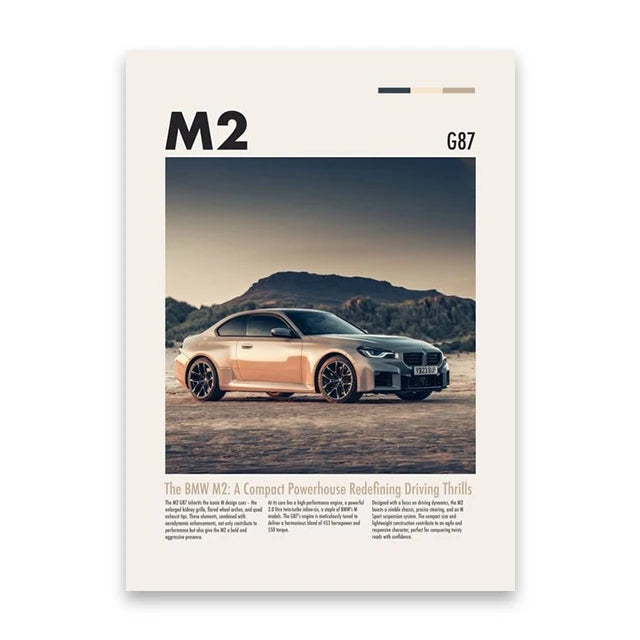 BMW M2 G87 Minimalist Car Poster