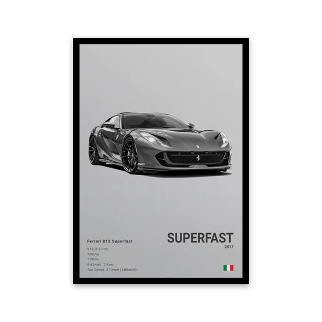 Ferrari 812 Superfast Car Poster