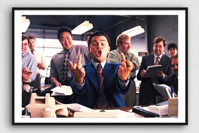 Wolf Of Wall Street Middle Finger Jordan Belfort Poster