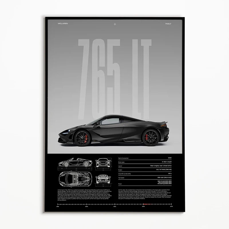 Mclaren 765 LT Car Poster