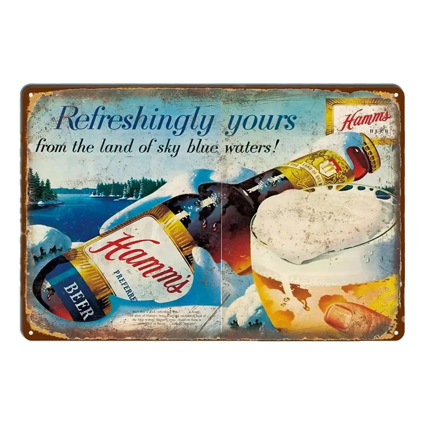 Hamm's Beer Vintage Bar Metal Sign Poster