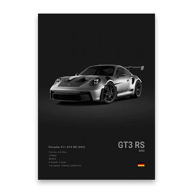 Porsche 911 GT3 RS Car Poster