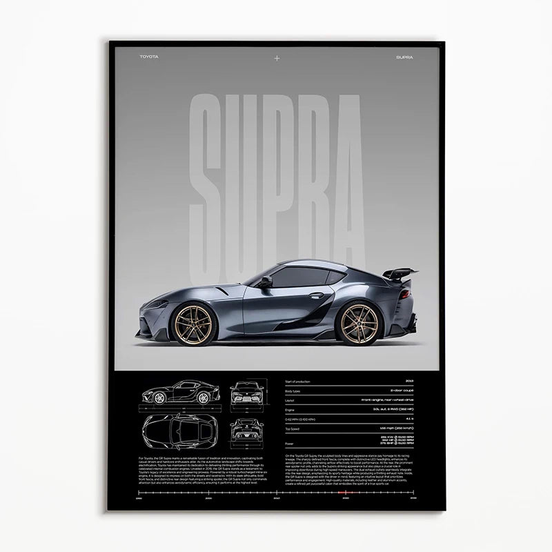 Toyota Supra Car Poster