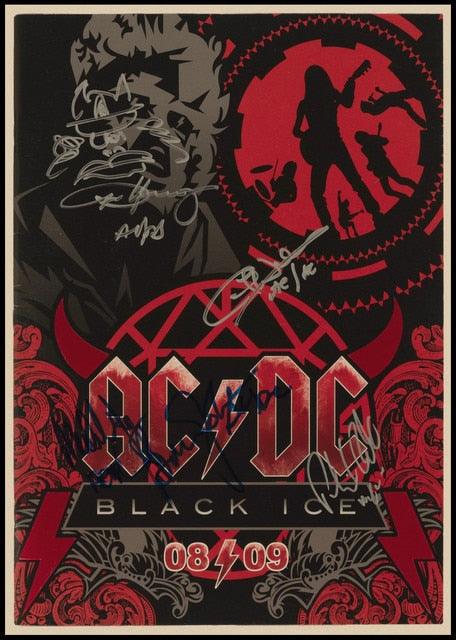 AC/DC Black Ice Autograph Rock Poster – Aesthetic Wall Decor