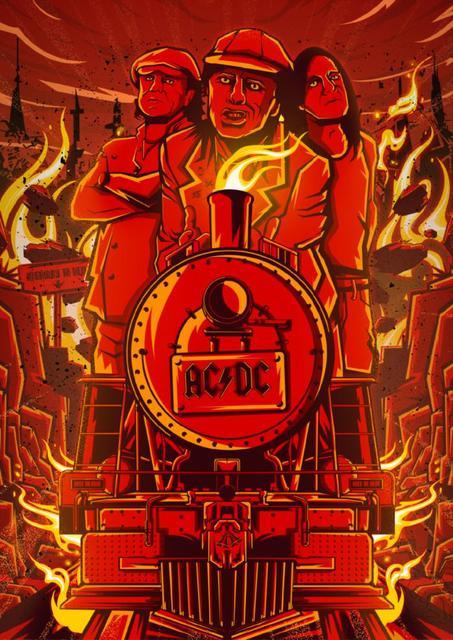 AC/DC Red Train Rock Poster - Aesthetic Wall Decor