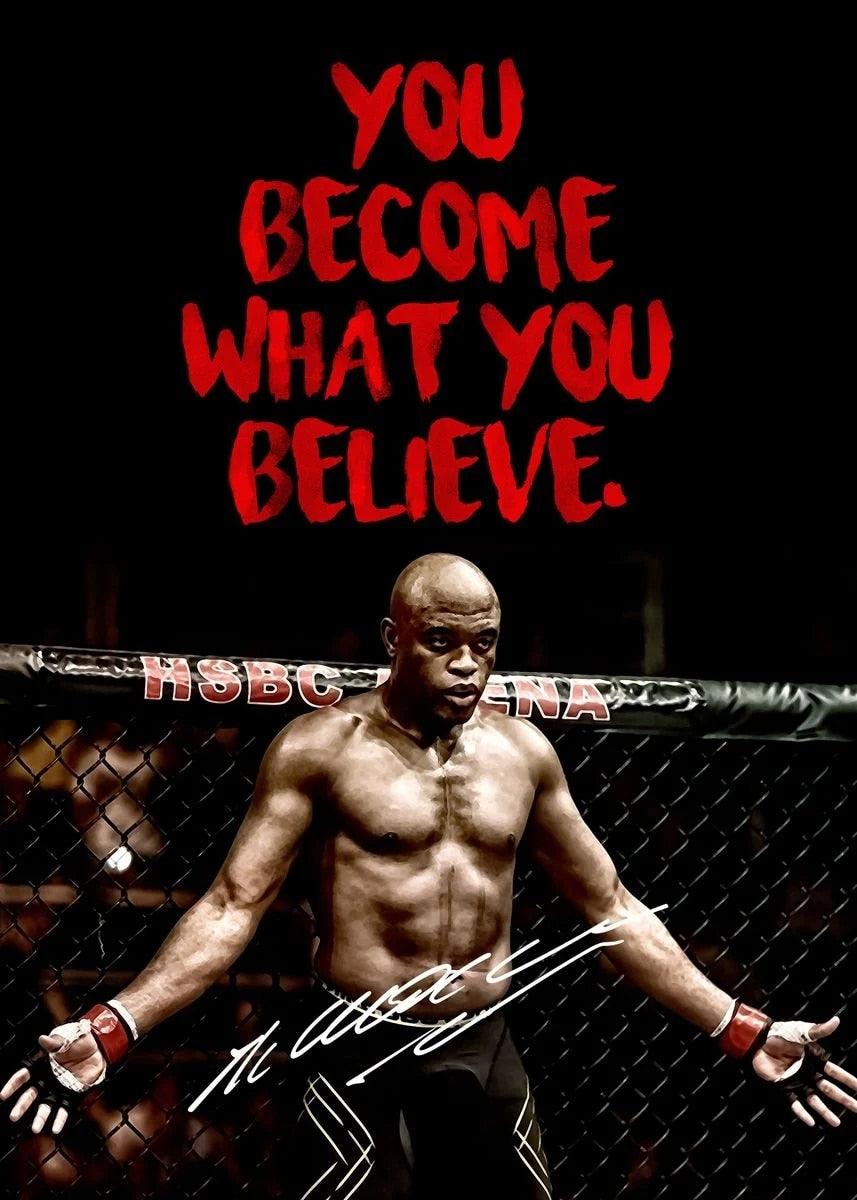 Anderson Silva You Become What You Believe UFC Poster - Aesthetic Wall Decor