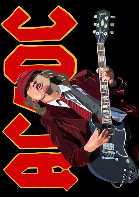 Angus Young AC/DC Rock Poster - Aesthetic Wall Decor