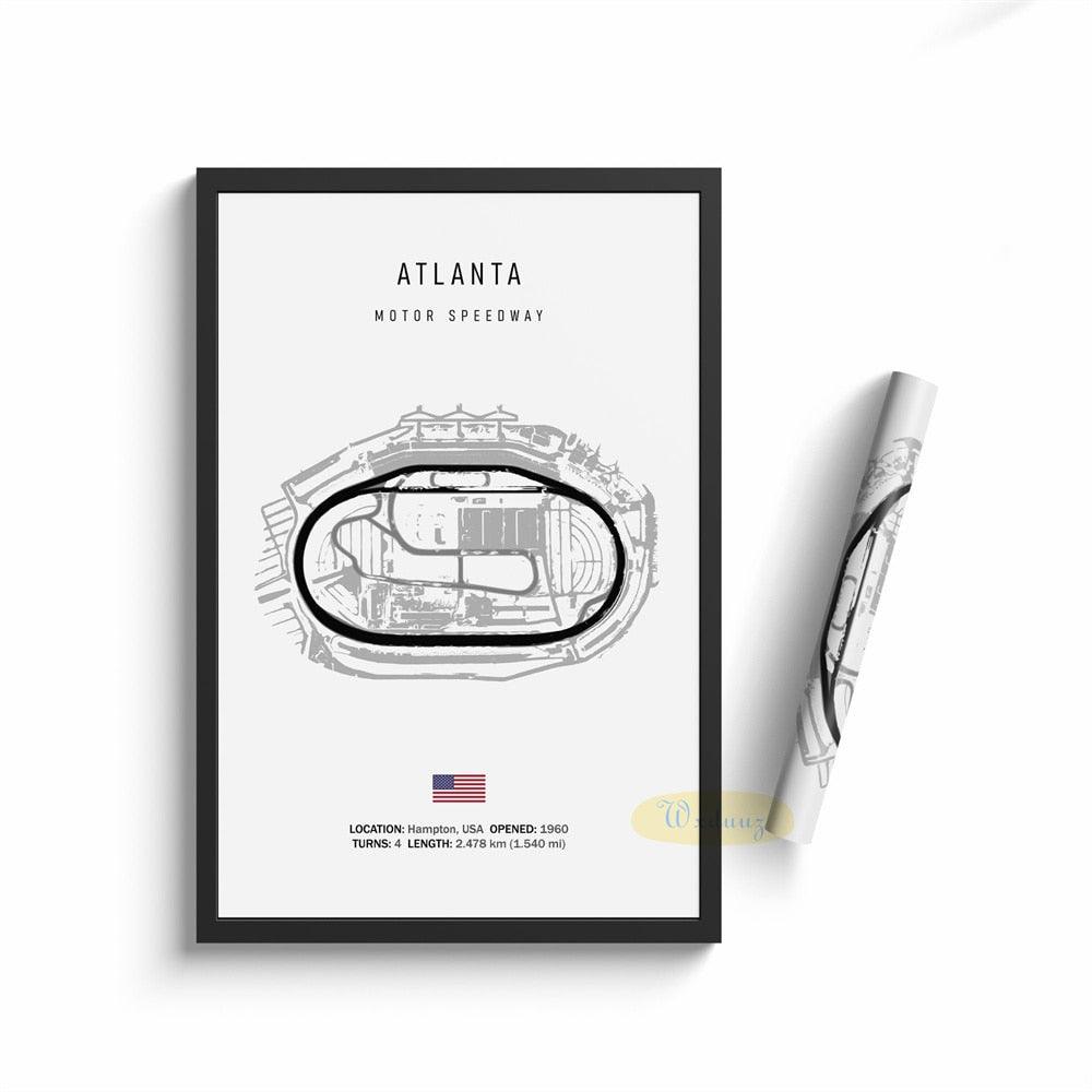 Atlanta Formula 1 Track Motorsport Minimalist Poster - Aesthetic Wall Decor