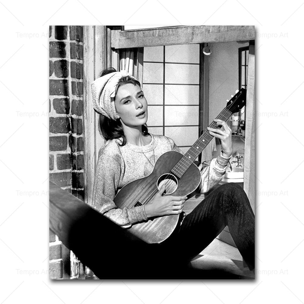 Audrey Hepburn Black White Portraits - Aesthetic Wall Decor