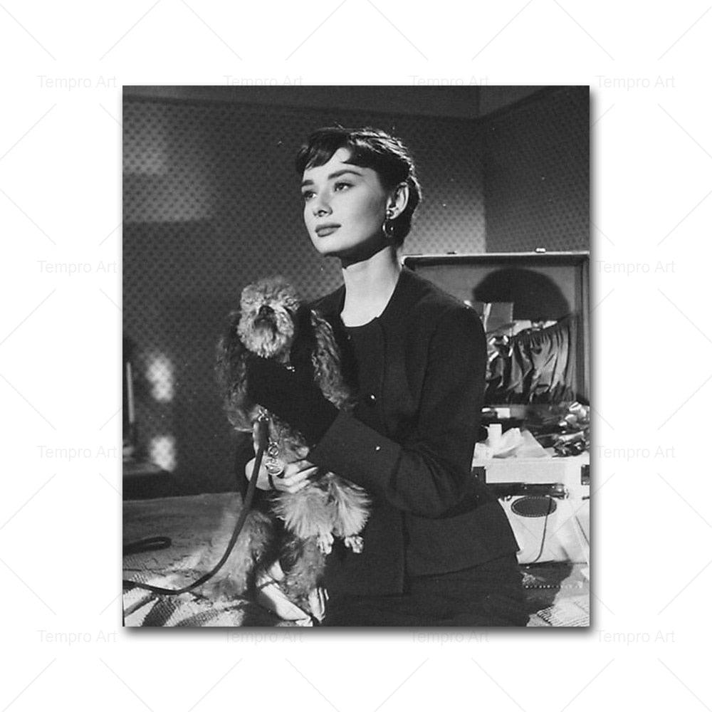Audrey Hepburn Black White Portraits - Aesthetic Wall Decor