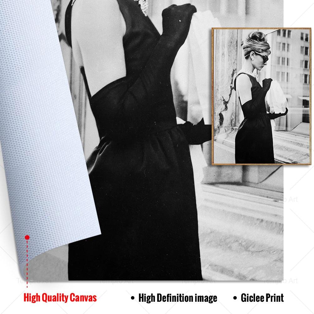 Audrey Hepburn Black White Portraits - Aesthetic Wall Decor