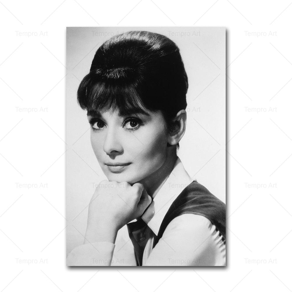 Audrey Hepburn Black White Portraits - Aesthetic Wall Decor