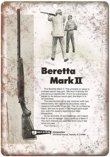 Beretta Mark II Shotgun Vintage Ad Metal Sign - Aesthetic Wall Decor