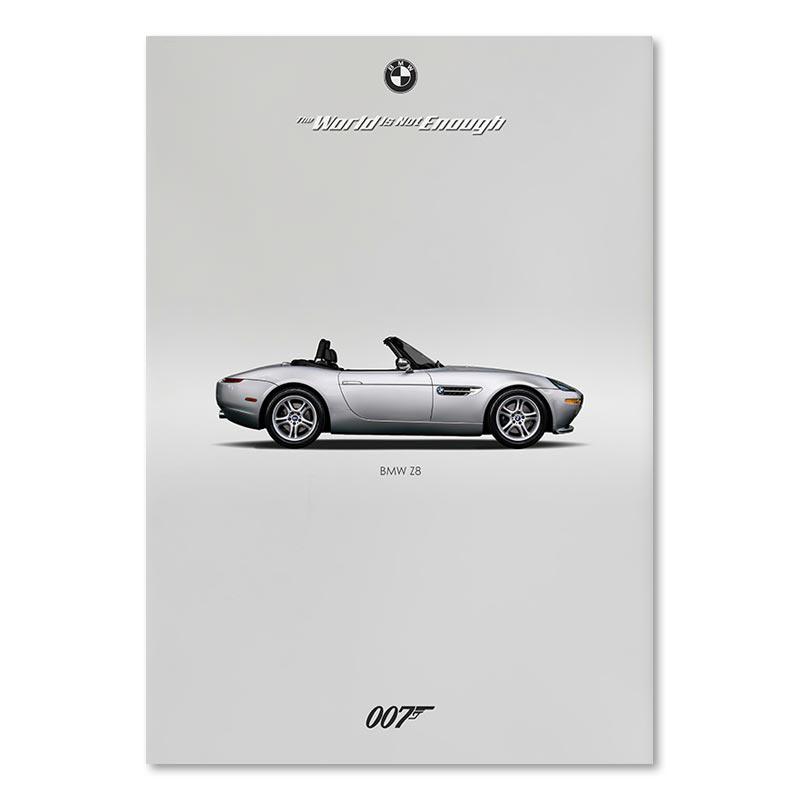 BMW Z8 James Bond The World is Not Enough 007 Wall Art Minimalist Post –  Aesthetic Wall Decor