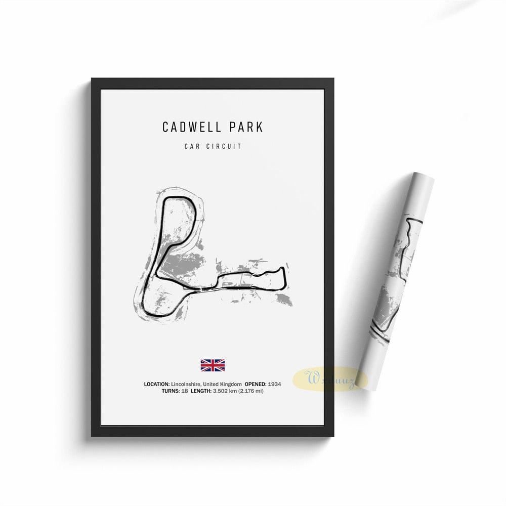 Cadwell Formula 1 Track Motorsport Wall Art Minimalist Poster - Aesthetic Wall Decor