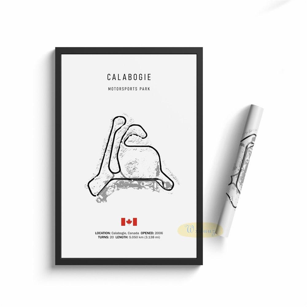 Calabogie Formula 1 Track Minimalist Motorsport Wall Art Poster - Aesthetic Wall Decor
