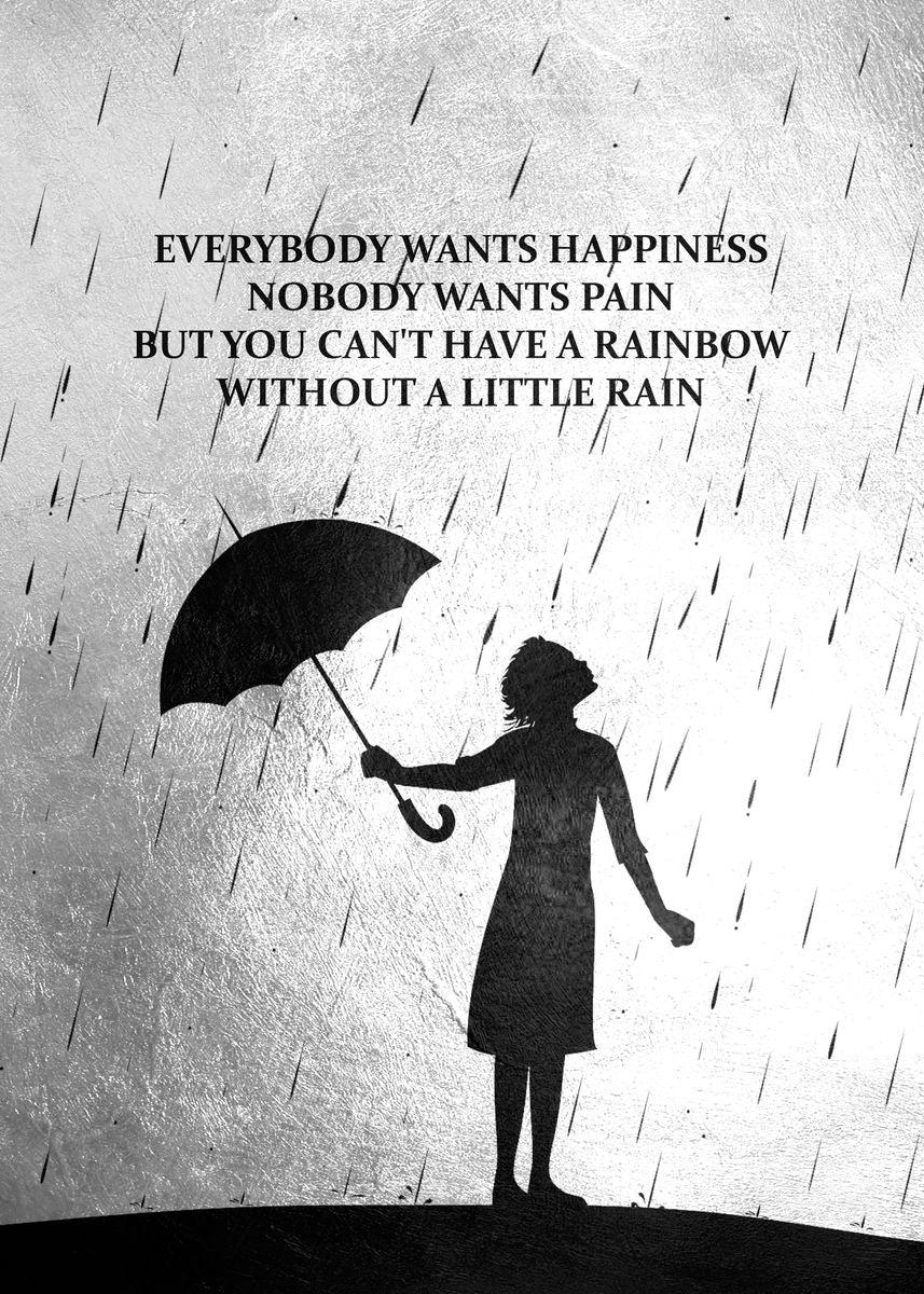 Cant Have A Rainbow Without A Little Rain Inspiring Poster - Aesthetic Wall Decor
