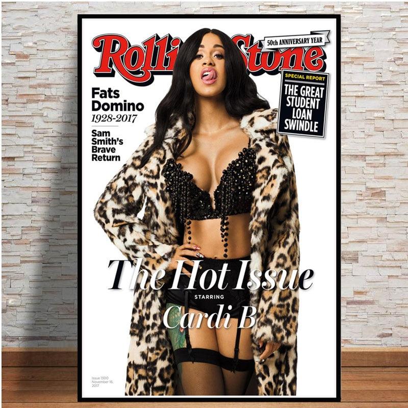 Cardi B Rolling Stone Magazine Wall Art Poster - Aesthetic Wall Decor