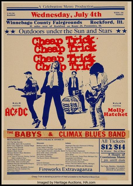 Cheap Trick AC/DC Molly Hatchet Rock Concert Poster