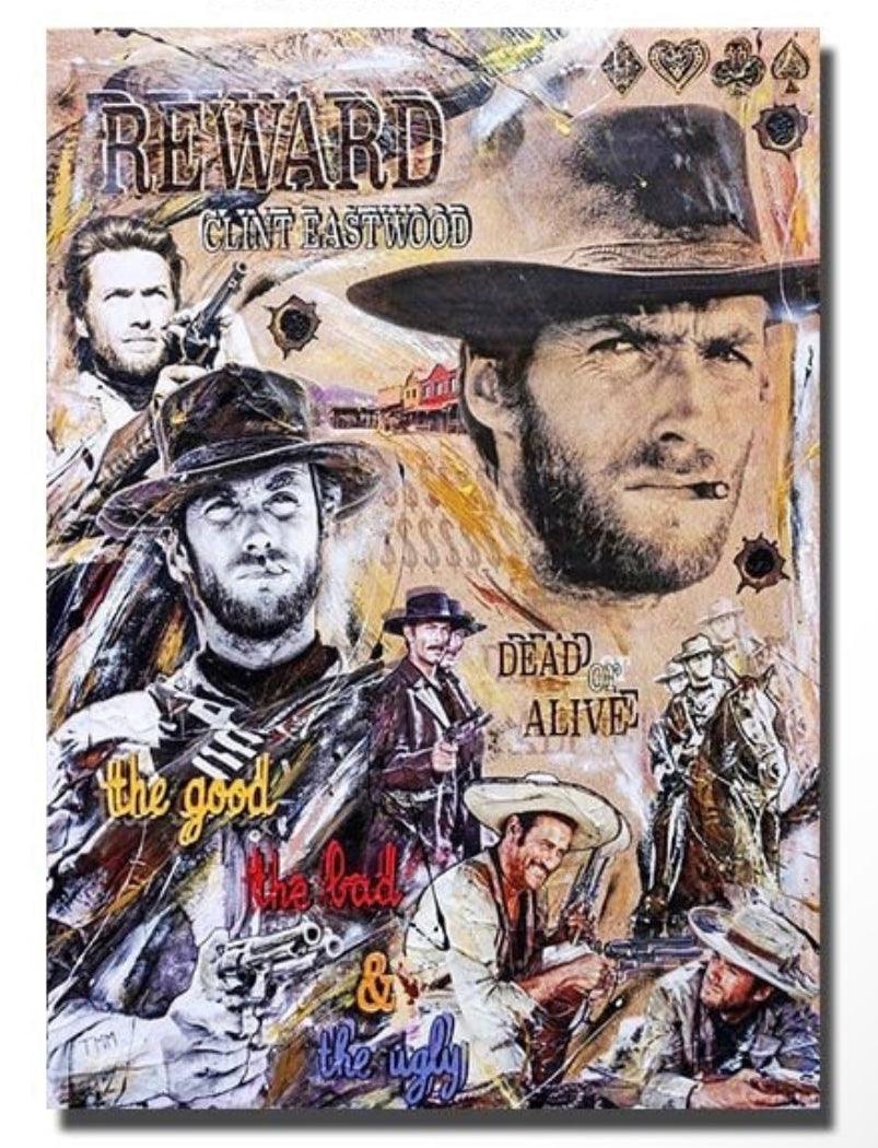 Clint Eastwood Pop Art Western Movie Poster - Aesthetic Wall Decor