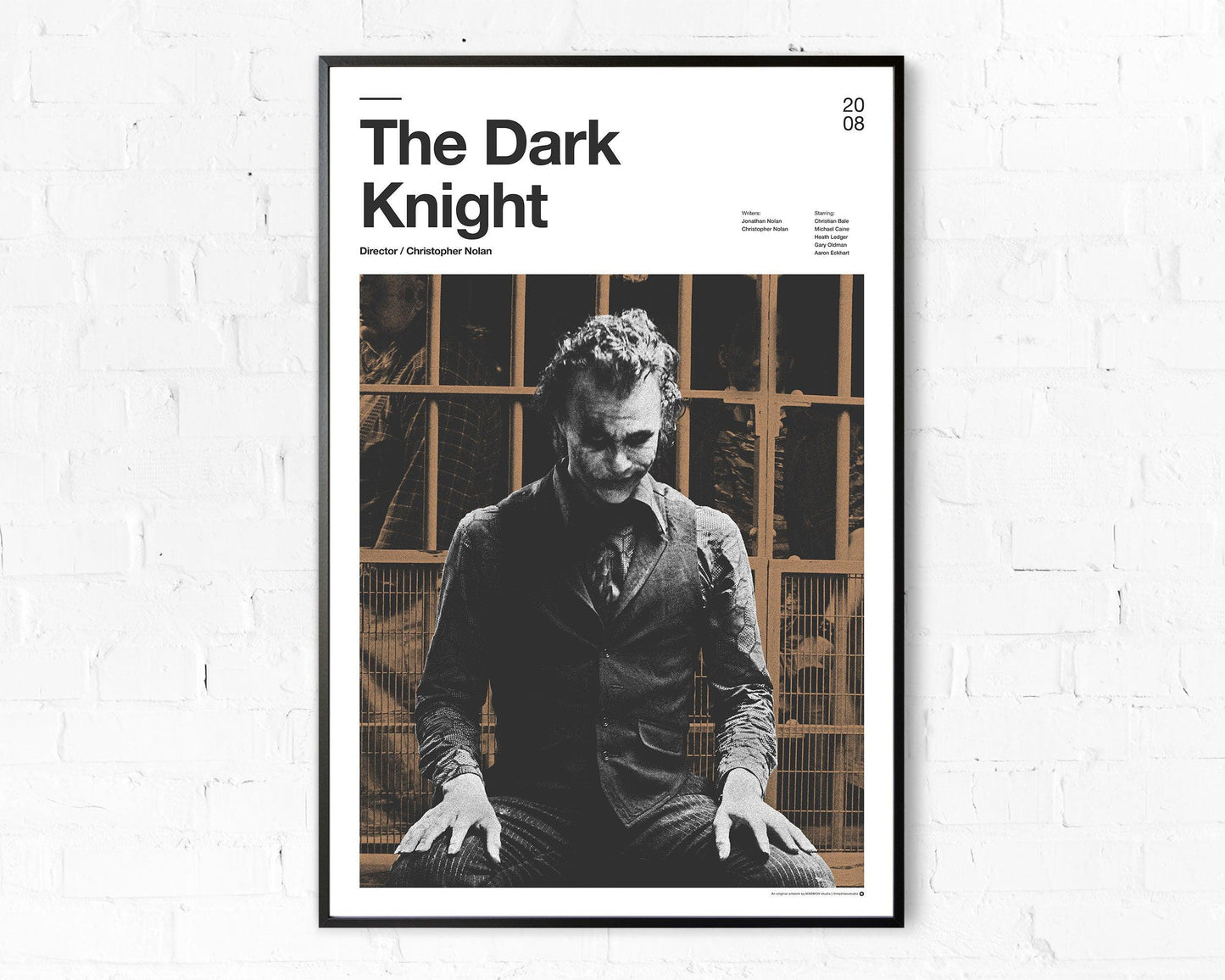 Dark Knight Joker In Jail Cell Polaroid Minimalist Poster - Aesthetic Wall Decor