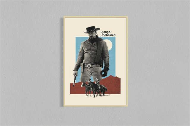 Django Unchained Minimalist Western Movie Poster - Aesthetic Wall Decor