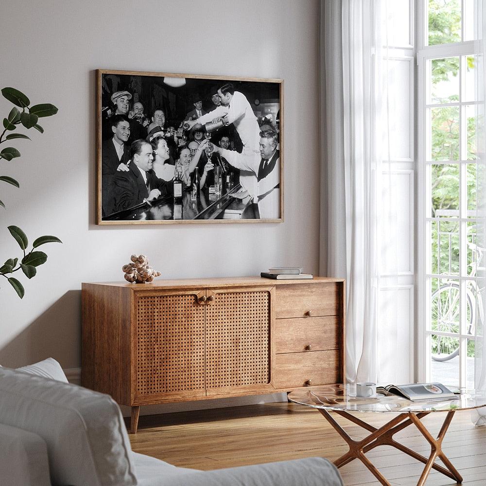 End of Prohibition Iconic Black and White Vintage Bar Decor Poster - Aesthetic Wall Decor