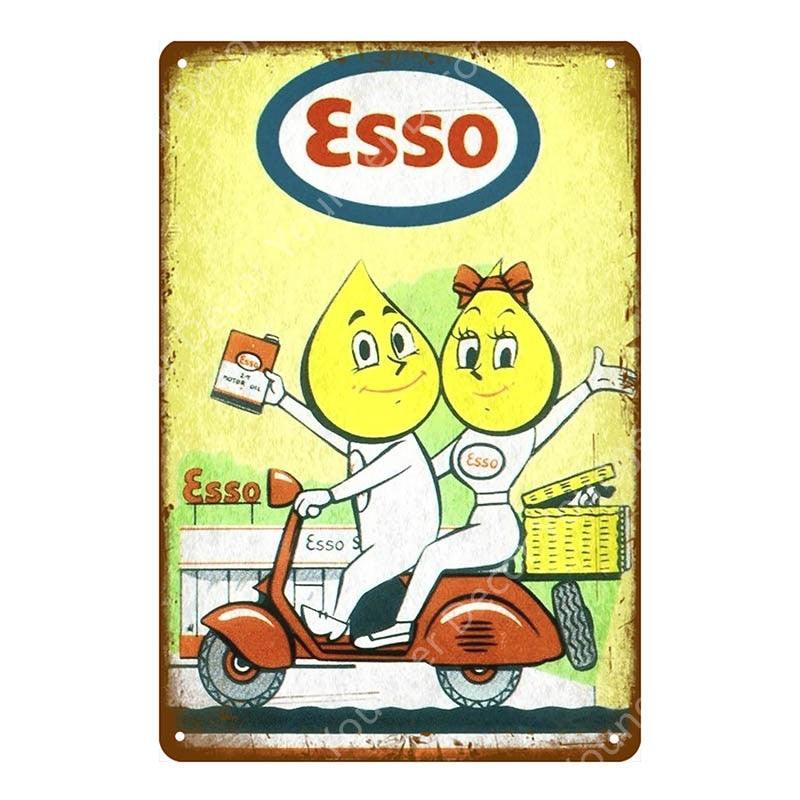Esso Yellow Vintage Garage Wall Art Metal Sign - Aesthetic Wall Decor