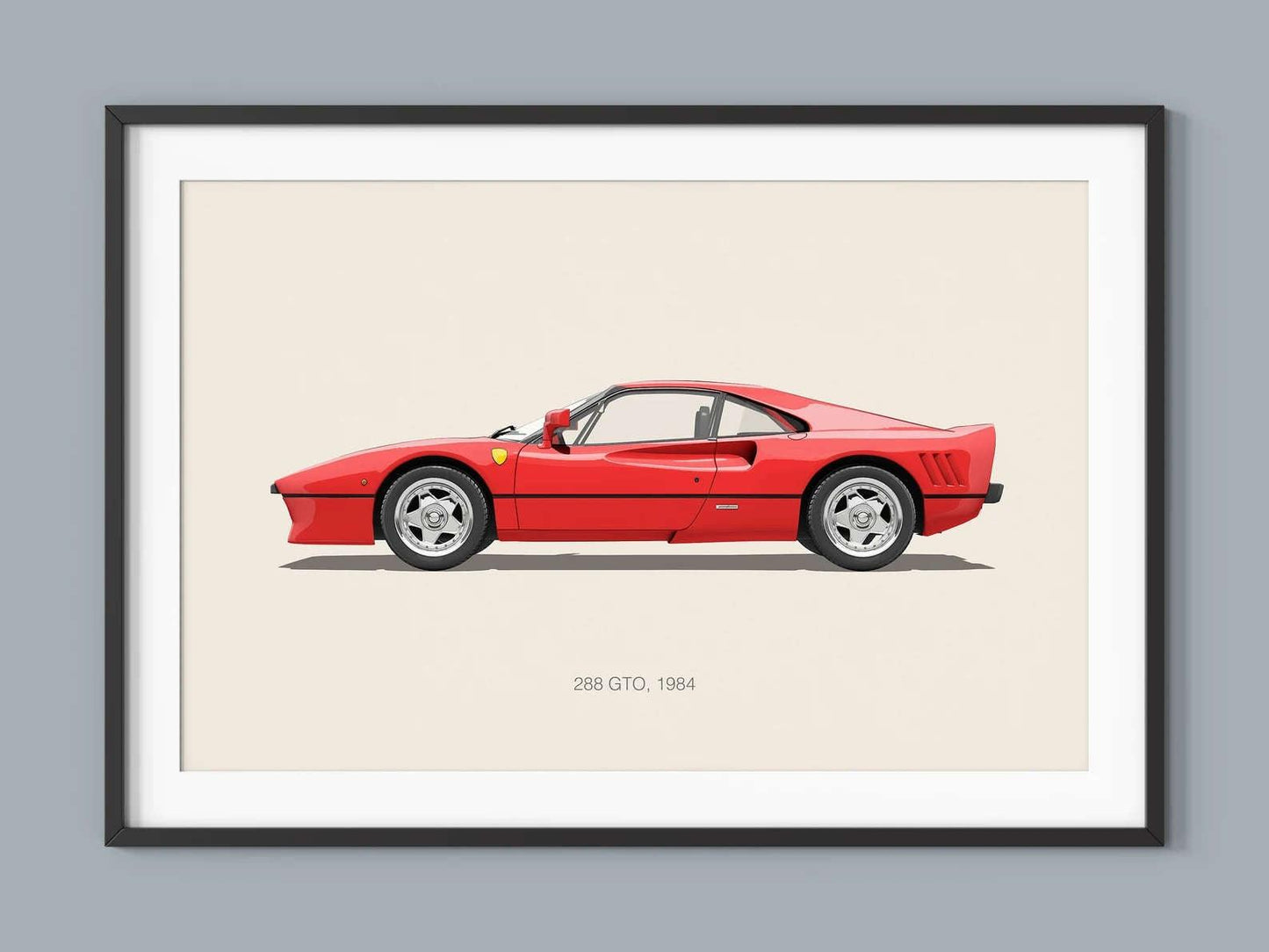 Ferrari 288 GTO Sports Car Minimalist Poster - Aesthetic Wall Decor