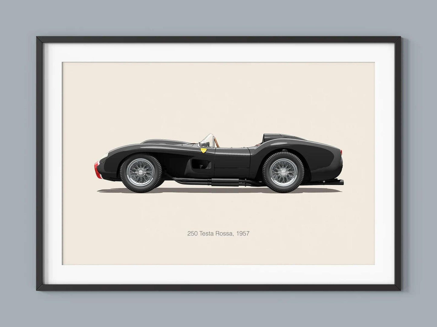 Ferrari Testa Rossa Sports Car Minimalist Poster - Aesthetic Wall Decor