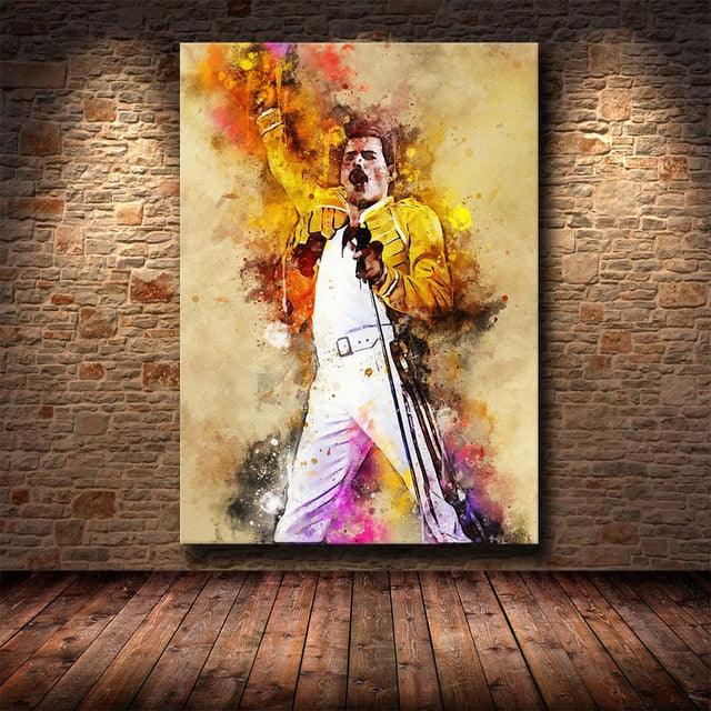 Freddy Mercury Rock Star Wall Art Painting Poster - Aesthetic Wall Decor