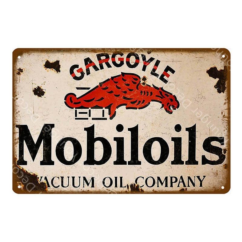Gargoyle Mobiloils Vacuum Oil Company Vintage Garage Metal Sign - Aesthetic Wall Decor
