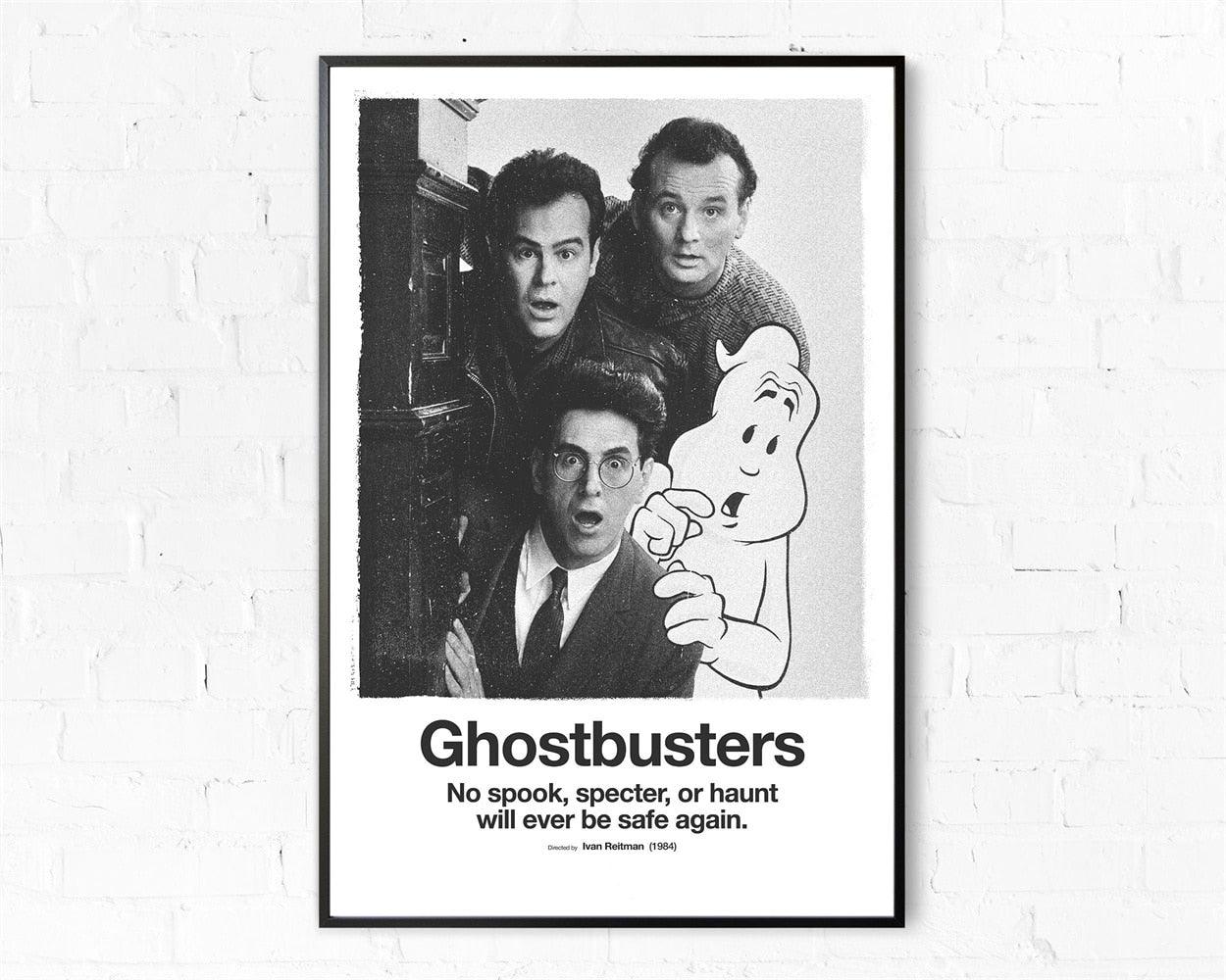 Ghost Busters Black and White Minimalist Movie Poster - Aesthetic Wall Decor