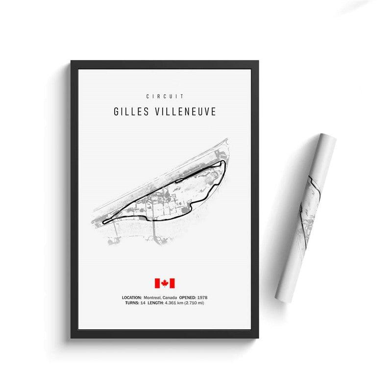 Gilles Villeneuve Formula 1 Track Motorsport Wall Art Minimalist Poster - Aesthetic Wall Decor