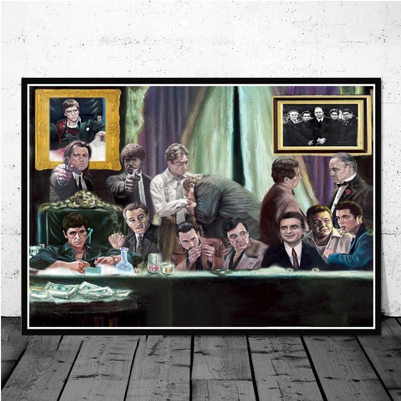 Godfather Scarface Sopranos Goodfellas Donny Brasco Pulp Fiction Poster - Aesthetic Wall Decor