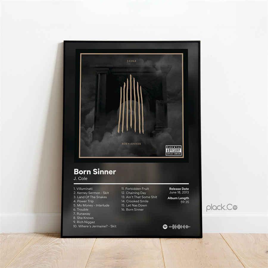 J.Cole Born Sinner Rap Music Album Cover Wall Art Poster - Aesthetic Wall Decor