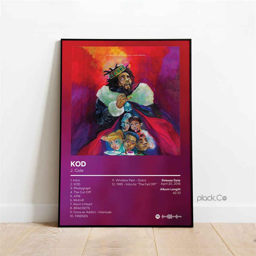 J.Cole KOD Rap Album Cover Wall Art Poster - Aesthetic Wall Decor