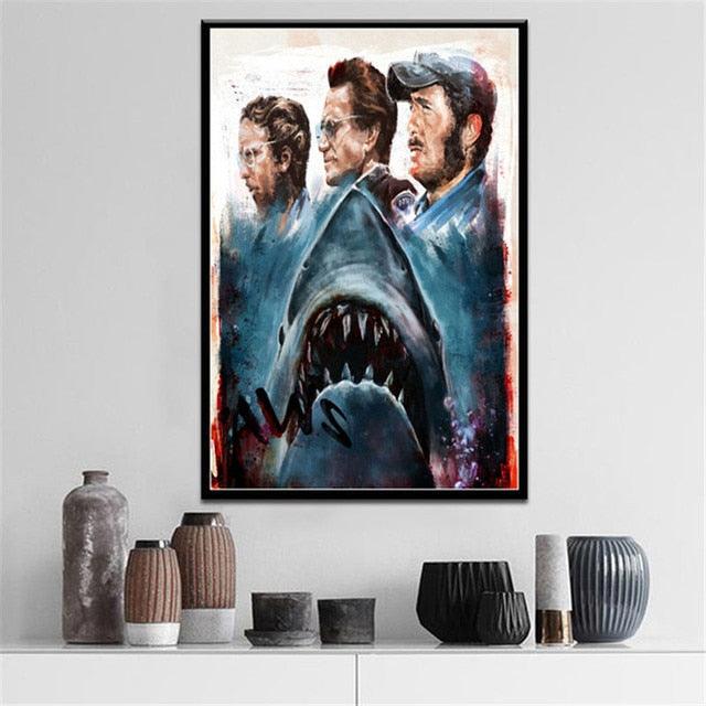 Jaws Modern Painting Movie Poster - Aesthetic Wall Decor