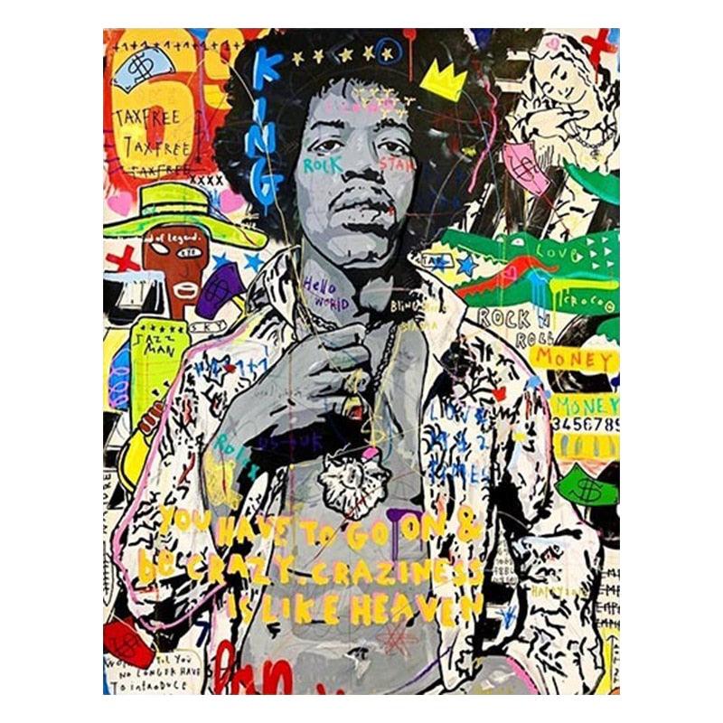 Jimi Hendrix Music Legend Street Graffiti Wall Art Poster - Aesthetic Wall Decor