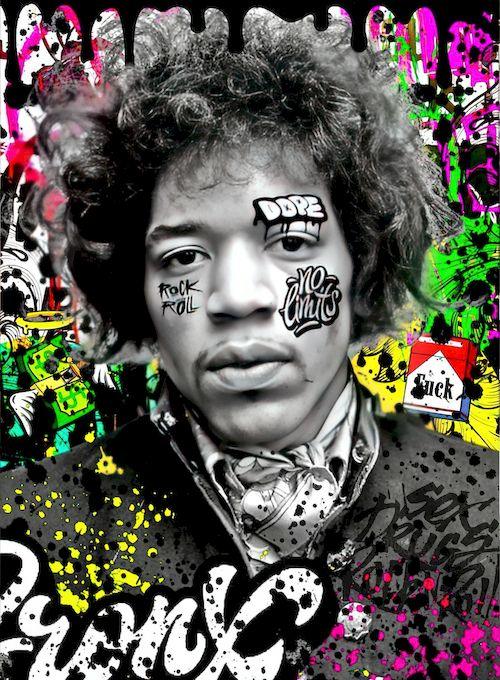 Jimi Hendrix Pop Art Poster - Aesthetic Wall Decor