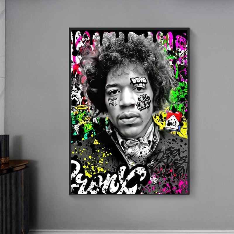 Jimi Hendrix Pop Art Poster - Aesthetic Wall Decor