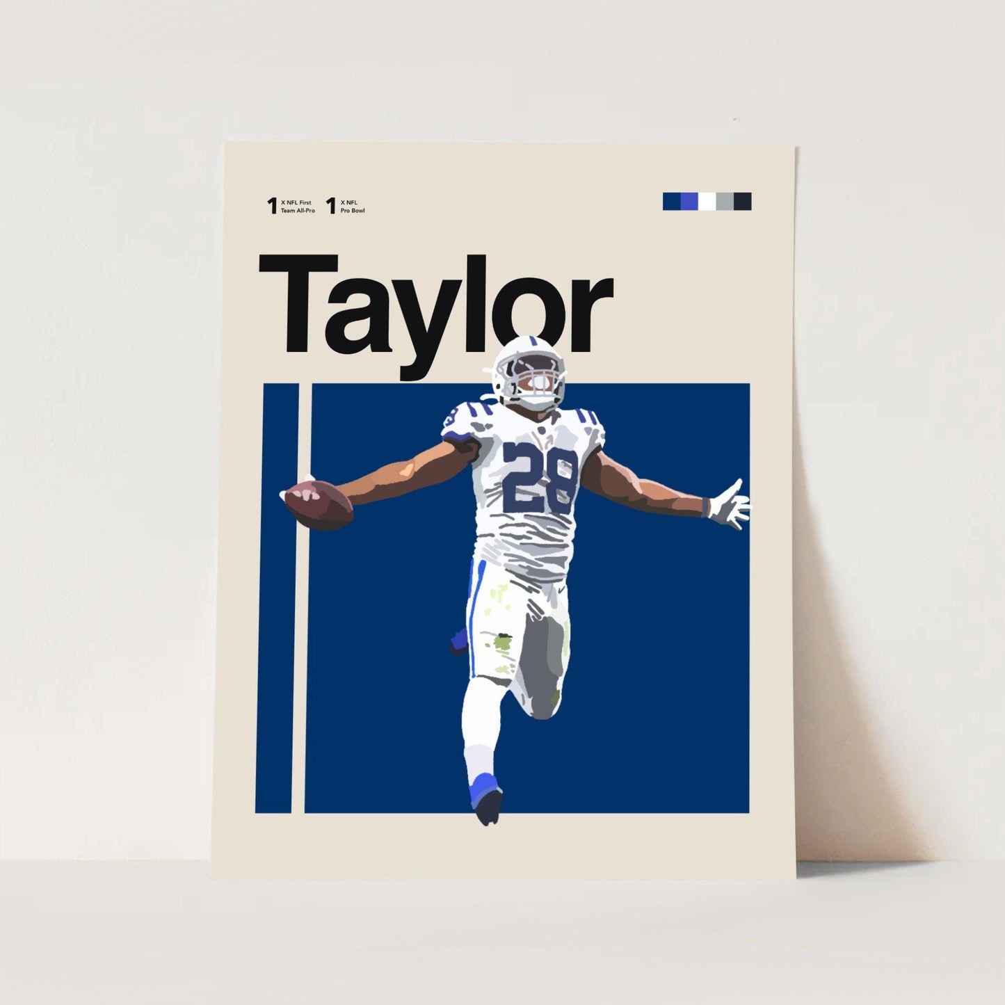 Jonathan Taylor Colts NFL Football Sports Minimalist Wall Art Poster - Aesthetic Wall Decor