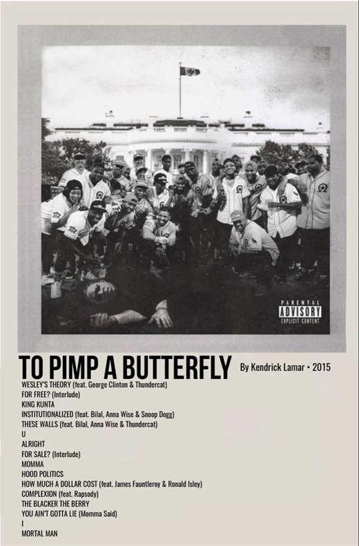 Kendrick Lamar Minimalist To Pimp A Butterfly Album Poster - Aesthetic Wall Decor