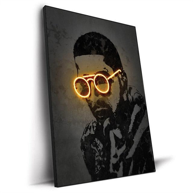 Kid Cudi Hip/Hop Rap Abstract Neon Effect Wall Art Poster - Aesthetic Wall Decor