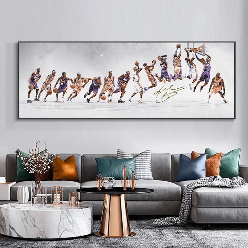Kobe Bryant Dunk Evolution Shutter NBA Wall Art Poster - Aesthetic Wall Decor