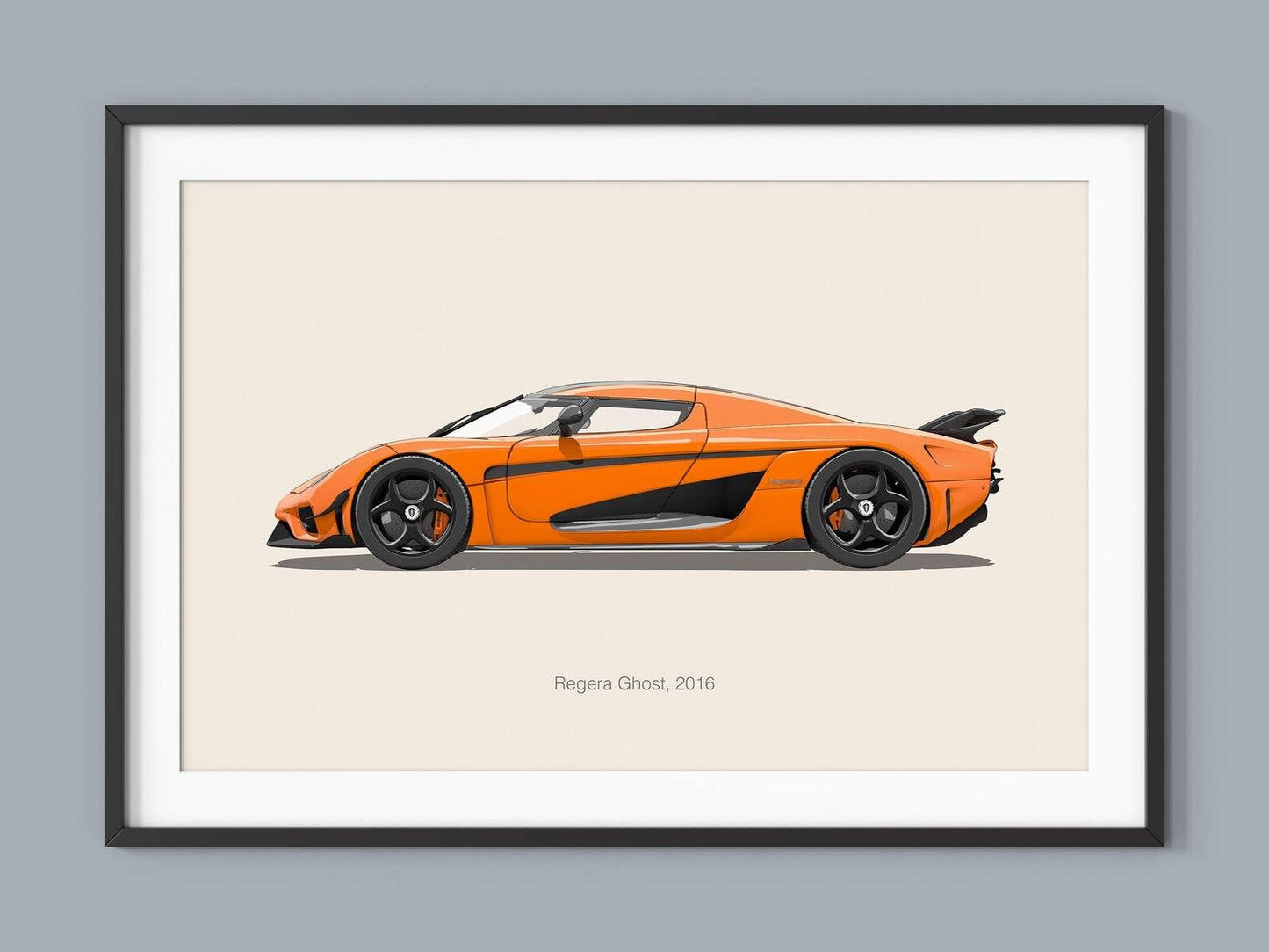 Koenigsegg Regera Ghost Sports Car Minimalist Poster - Aesthetic Wall Decor