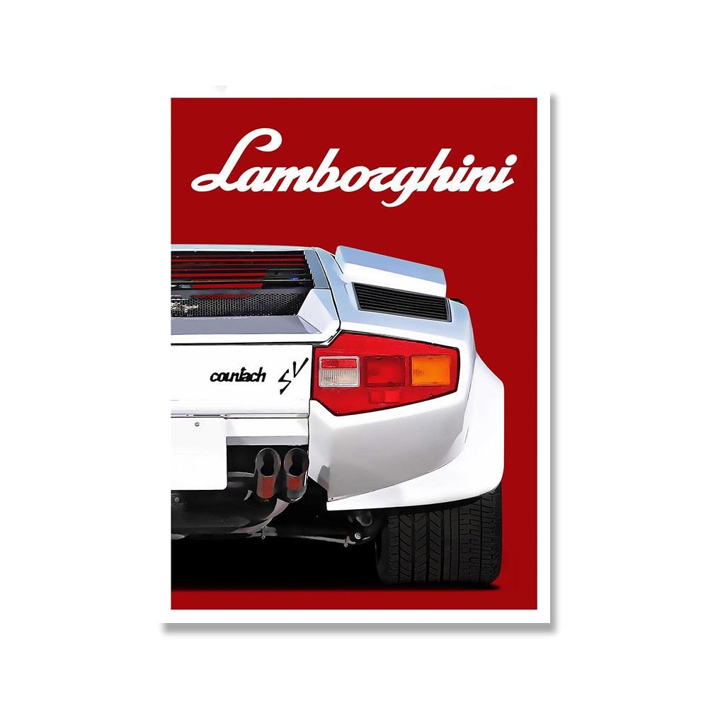 Lamborghini White Super Car Poster - Aesthetic Wall Decor